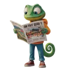 Logo ON FAIT QUOI ? — caméléon coloré